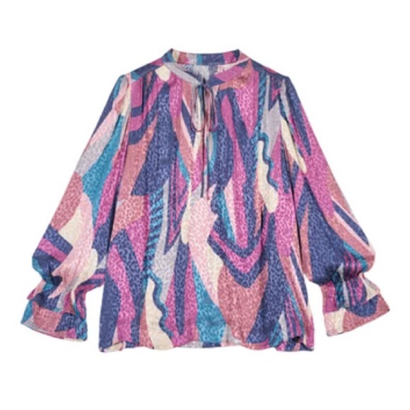 ba&sh Win Tie Puff Sleeve Blouse NWT - Picture 2 of 12